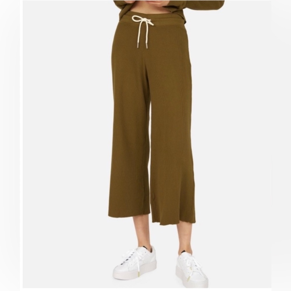MATE the Label Organic Thermal Wide Leg Pant - Moss / XS